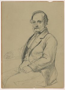 Zeichnung, Mann sitzt, ca. 1860 von Daniel Huntington