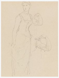 Zeichnung, Skizze für ein Porträt von Bella Worsham, 1878 von Daniel Huntington