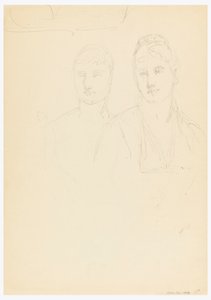 Zeichnung, Skizze für ein Porträt von Bella Worsham, 1878 von Daniel Huntington