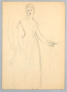 Zeichnung, Skizze für ein Porträt von Bella Worsham, 1878 von Daniel Huntington