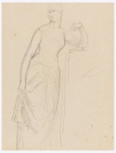 Zeichnung, Skizze für ein Porträt von Frau Bella Worsham, 1878 von Daniel Huntington