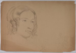 Skizzen von Frauenköpfen, 1840er Jahre von Daniel Huntington