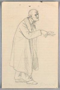 Zeichnung, Studie für "Wissenschaftliche Gruppe", 1858 von Daniel Huntington