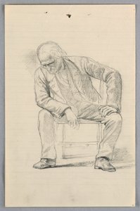 Zeichnung, Studie für "Wissenschaftliche Gruppe", 1858 von Daniel Huntington