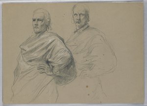 Zeichnung, Studie für "Titian zeigt, 1871–72" von Daniel Huntington