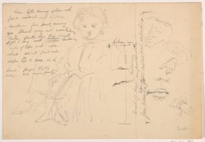 Das Kind Hugh Baxter stehend, Hand- und Lippenstudien, 1865 von Daniel Huntington