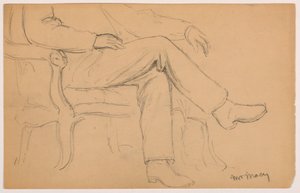 William H. Macy sitzend, Unterkörper; Verso: Rechte Hand, 1884 von Daniel Huntington