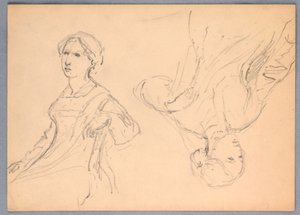 Sitzende Frau, zwei Studien, 1870 von Daniel Huntington