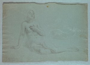 Figurenstudie der Barmherzigkeit für "Barmherzigkeitstraum" von Daniel Huntington