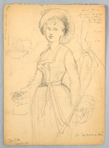 Skizze von Julia Wells für "My Cousin in Blue"
