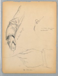 Skizzen des rechten Arms von Mr. Kennedy und der linken Hand von Mr. Silliman von Daniel Huntington