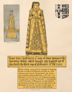 Messingplatte für Dame Margaret Dalett und Ellen Berney, aus der Kirche von Beckenham