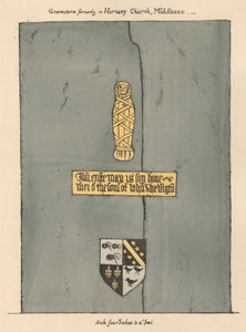 Messingplatte für John Skevington aus der Kirche von Hornsey