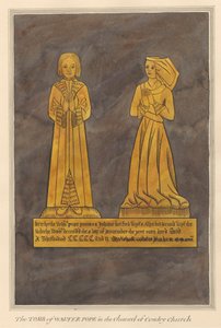 Messingplatte für Walter und Alice Pope und ihren Sohn aus der Kirche von Cowley