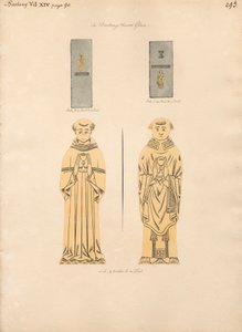 Messingplatte für zwei Unbekannte Geistliche, aus der Barking Kirche von Daniel Lysons