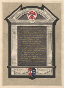 Denkmal für George, Earl of Berkeley aus der Cranford Kirche von Daniel Lysons
