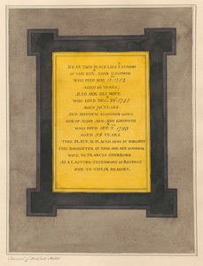 Gedenkstätte für John und Ann Goodwin und ihren Sohn Mathew aus der Kirche von Bedfont