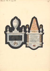 Denkmäler für Mrs. Rebecca Cassamajor und Thoma Spateman, Chiswick Church von Daniel Lysons
