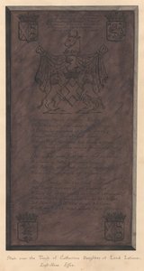 Grabplatte über dem Grab von Catherine, Tochter von Lord Latimer, aus der Kirche von East Ham von Daniel Lysons
