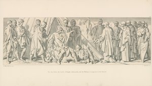 Der Tag vor der Schlacht. Ein Ritter mit Mönchen, von Wilhelm gesandt, um mit Harold zu verhandeln