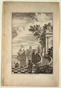 Titelseite, Nouveaux Livre de Paysages von Daniel Marot