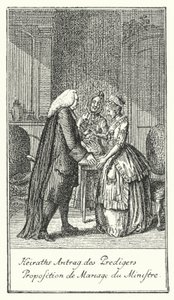 Heiratsantrag des Geistlichen (Gravur) von Daniel Nikolaus (after) Chodowiecki