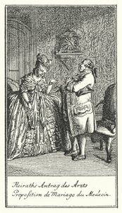 Heiratsantrag des Arztes (Gravur) von Daniel Nikolaus (after) Chodowiecki