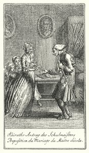 Heiratsantrag des Schulmeisters (Gravur) von Daniel Nikolaus (after) Chodowiecki