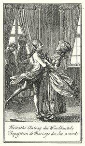 Heiratsantrag des Schwätzers (Gravur) von Daniel Nikolaus (after) Chodowiecki