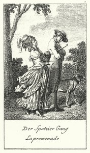 Der Spaziergang (Gravur) von Daniel Nikolaus (after) Chodowiecki