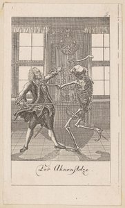 Ahnenstolzer, Blatt 9 der Folge "Der Totentanz" von Daniel Nikolaus Chodowiecki
