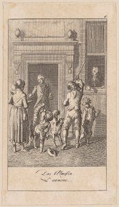Almosen, Blatt 6 der Folge "Aufrichtigkeit und Heuchelei" von Daniel Nikolaus Chodowiecki