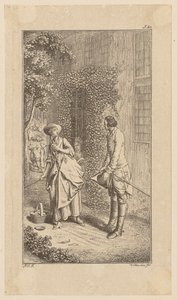 Bunkels Besuch bei seinem Freund Carl Turner, Blatt 5 aus "Leben Bemerkungen und Meinungen Johann Bunkels" von Daniel Nikolaus Chodowiecki