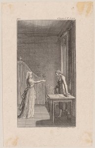 Clarisse macht Lovelace schwere Vorwürfe und verwirft die Entschädigung durch Heirat von Daniel Nikolaus Chodowiecki