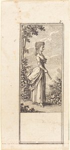 Mädchen mit Fächer, nach rechts blickend