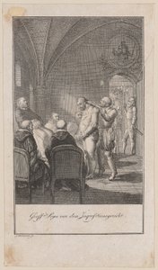 Graf Sayn vor dem Inquisitionsgericht von Daniel Nikolaus Chodowiecki