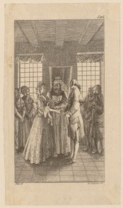 Heirat mit Miss Melmoth, Blatt 6 aus "Leben Bemerkungen und Meinungen Johann Bunkels" von Daniel Nikolaus Chodowiecki