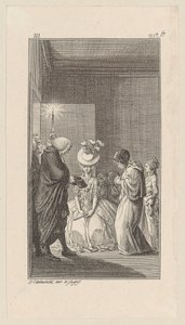 Lady Vincent bei Lady Brunk, Whitefield und ein Geistlicher treten ein von Daniel Nikolaus Chodowiecki