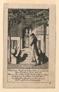 Der heuchlerische Freund, Illustration für "Königl: Grosbrit [anische] Genealogischer Kalender auf das 1780 Jahr Lauenberg bei J.G. Berenberg" von Daniel Nikolaus Chodowiecki