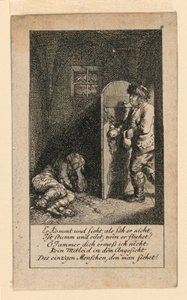 Der Sträfling, Illustration für "Königl: Grosbrit [anische] Genealogischer Kalender auf das 1780 Jahr Lauenberg bei J.G. Berenberg" von Daniel Nikolaus Chodowiecki