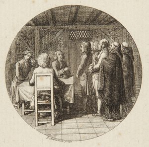 Titelvignette für "Märtyrer der Wahrheit" von Daniel Nikolaus Chodowiecki