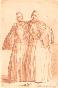 Zwei stehende Damen von Daniel Nikolaus Chodowiecki