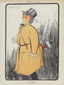 Albert Brasseur, französischer Komiker und Operettensänger. Illustration für Le Rire von Daniel de Losques