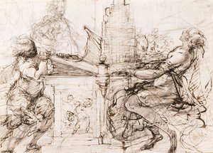 Heilige Cäcilia an der Orgel, 1620-1629 von Daniele Crespi