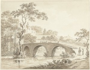 Die Brücke über den Tiber bei Narni in der römischen Campagna von Daniël Dupré