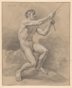 Sitzender männlicher Akt, von der Seite gesehen (1. Preis 1777) von Daniël Dupré