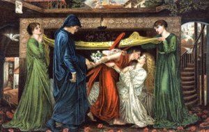 Dante Alighieri trifft Beatrice, ca. 1900 von Dante Gabriel (after) Rossetti