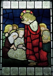 Christus predigt, ca. 1870 (Buntglas)