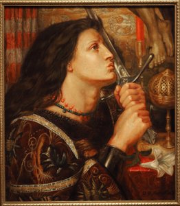 Johanna von Orléans küsst den Duft der Befreiung von Dante Gabriel Charles Rossetti