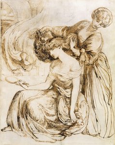 Studie für Desdemonas Todessong: Othello, Akt IV, Szene III von Dante Gabriel Charles Rossetti